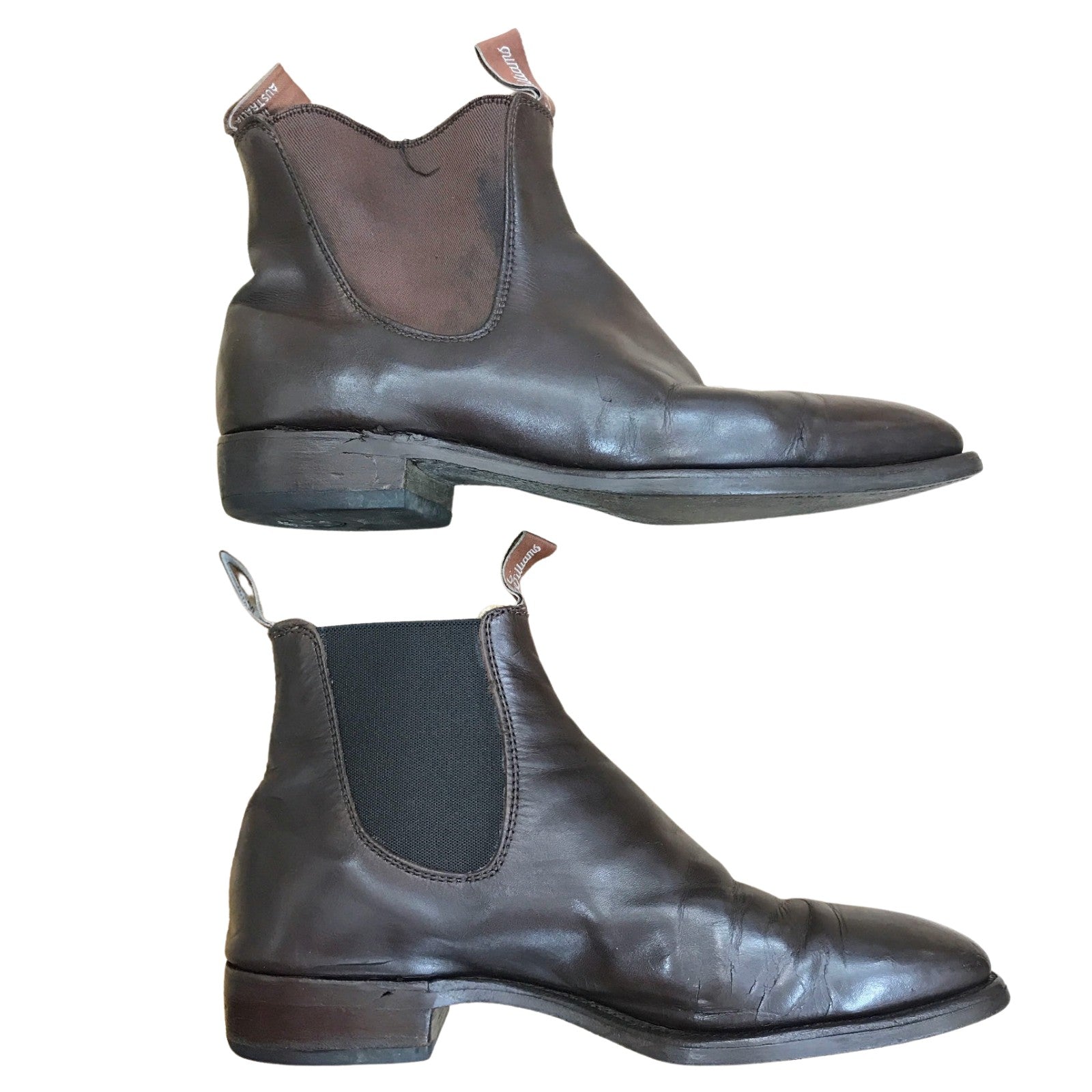 RM Williams before and after Elastic gusset repair