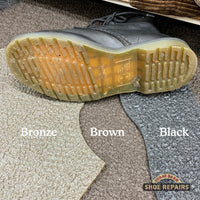 Black-Dr-Martens-Darkish-soles-Black-Bronze-and-Brown-soling-sample-at-Shane-Barr-Shoe-Repairs