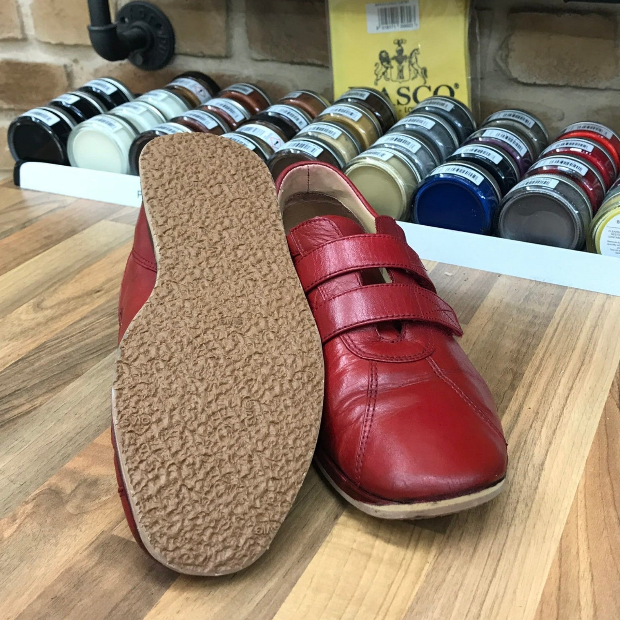 Leather resole on sale