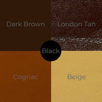 Colour swatch of leather insole colours for shoes and boots and sandals. 