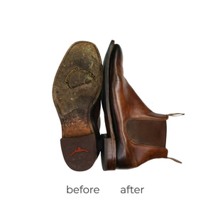 RM Williams Resoles before and after
