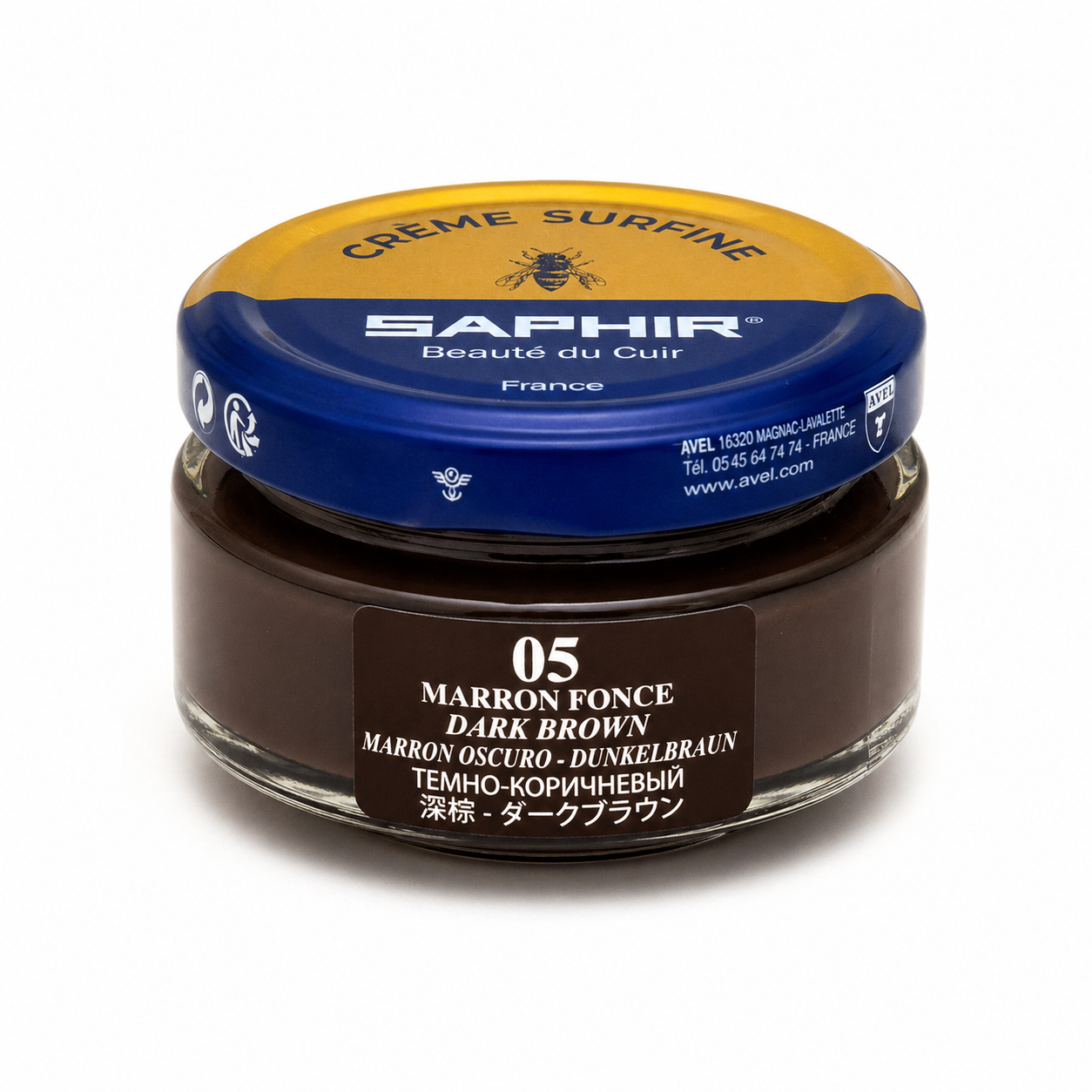 Saphir Crème Surfine 05 Dark Brown shoe cream for RM Williams boots